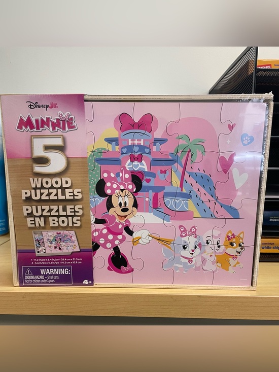 Disney Other - Disney Minnie Mouse Wooden Puzzle Set - 5 Pack